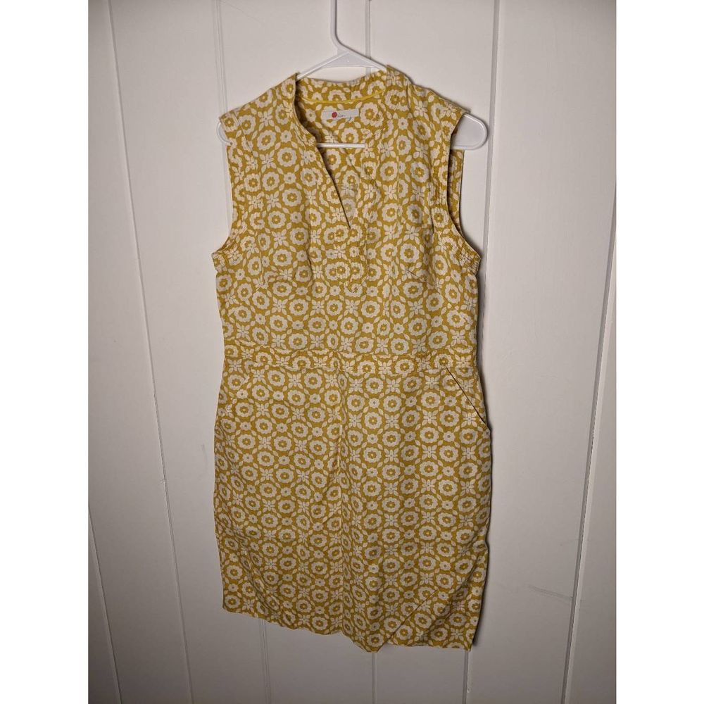 Boden Yellow Daisy-Print Sleeveless Shift Dress